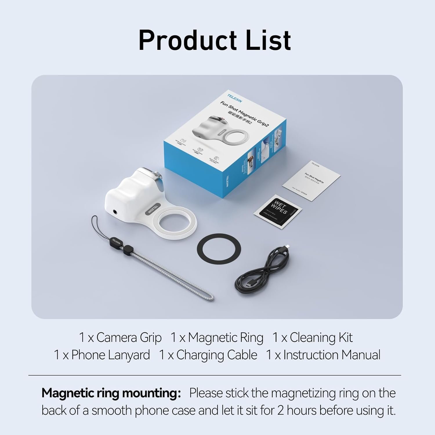 TELESIN Fun Shot Magnetic Phone Camera DSLR Style Shutter Grip for iPhone & Android with Anti-Drop Detachable Wireless Shutter Button - 1/4" Screw - Comfort Ergonomic Camera Grip Handle Holder - Image 9