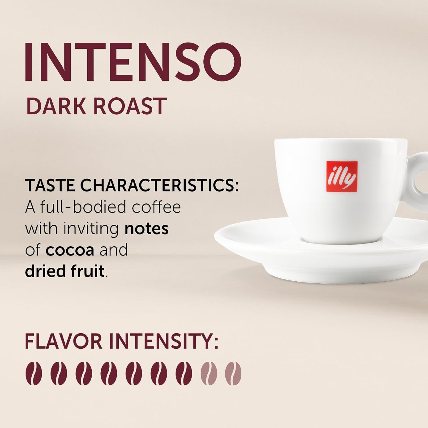 illy Intenso Ground Espresso Coffee, Bold Roast, Intense, Robust and Full Flavored With Notes of Deep Cocoa, 100% Arabica Coffee, No Preservatives, 8.8 Ounce Can (Pack of 1) - Image 2