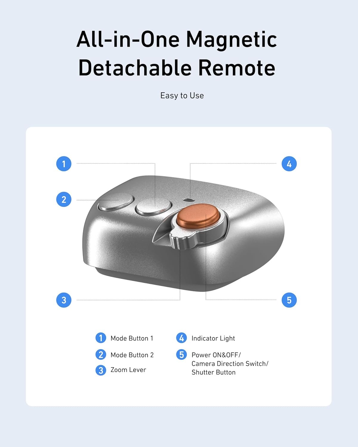 TELESIN Fun Shot Magnetic Phone Camera DSLR Style Shutter Grip for iPhone & Android with Anti-Drop Detachable Wireless Shutter Button - 1/4" Screw - Comfort Ergonomic Camera Grip Handle Holder - Image 6