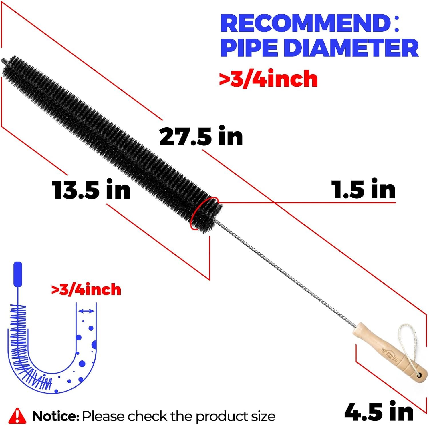 Holikme Dryer Vent Cleaner Kit 2 Pack - Household Cleaning Supplies 304 Stainless Steel Dryer Lint Brush Home Essentials for Lint Trap Dust Vacuum Brush - Image 4