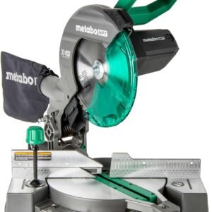 Metabo HPT 10-Inch Single Bevel Compound Miter Saw, 15-Amp Power Saw with Xact Cut Shadow Line, Precision Miter Angles, Single Bevel 0-45°, 40T TCT Miter Saw Blade, Lightweight Design, C10FCG2