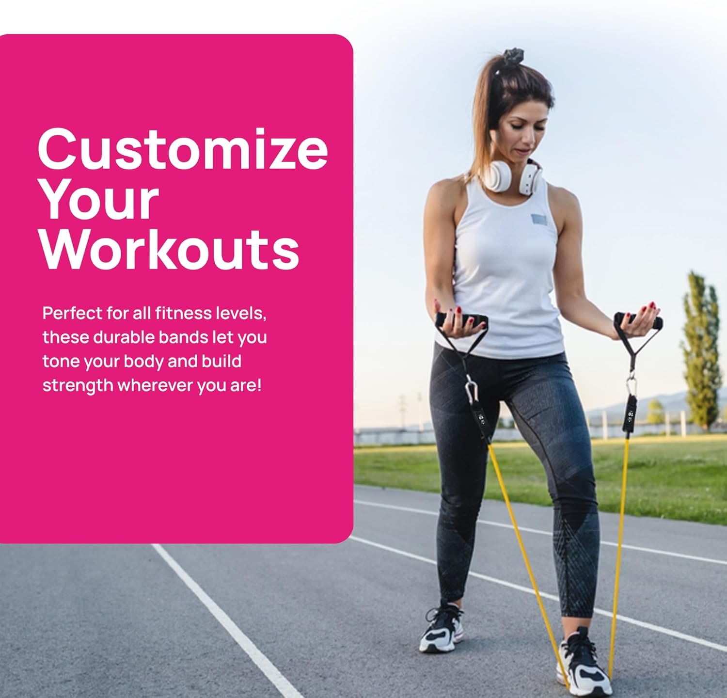 INEVIFIT Resistance Band Set, 150 LBS Stackable Workout Bands for Strength Training, Yoga, Pilates, and Full Body Workout, Includes Door Anchor, Handles, Ankle Straps, Carrying Bag, and Exercise Guide - Image 6