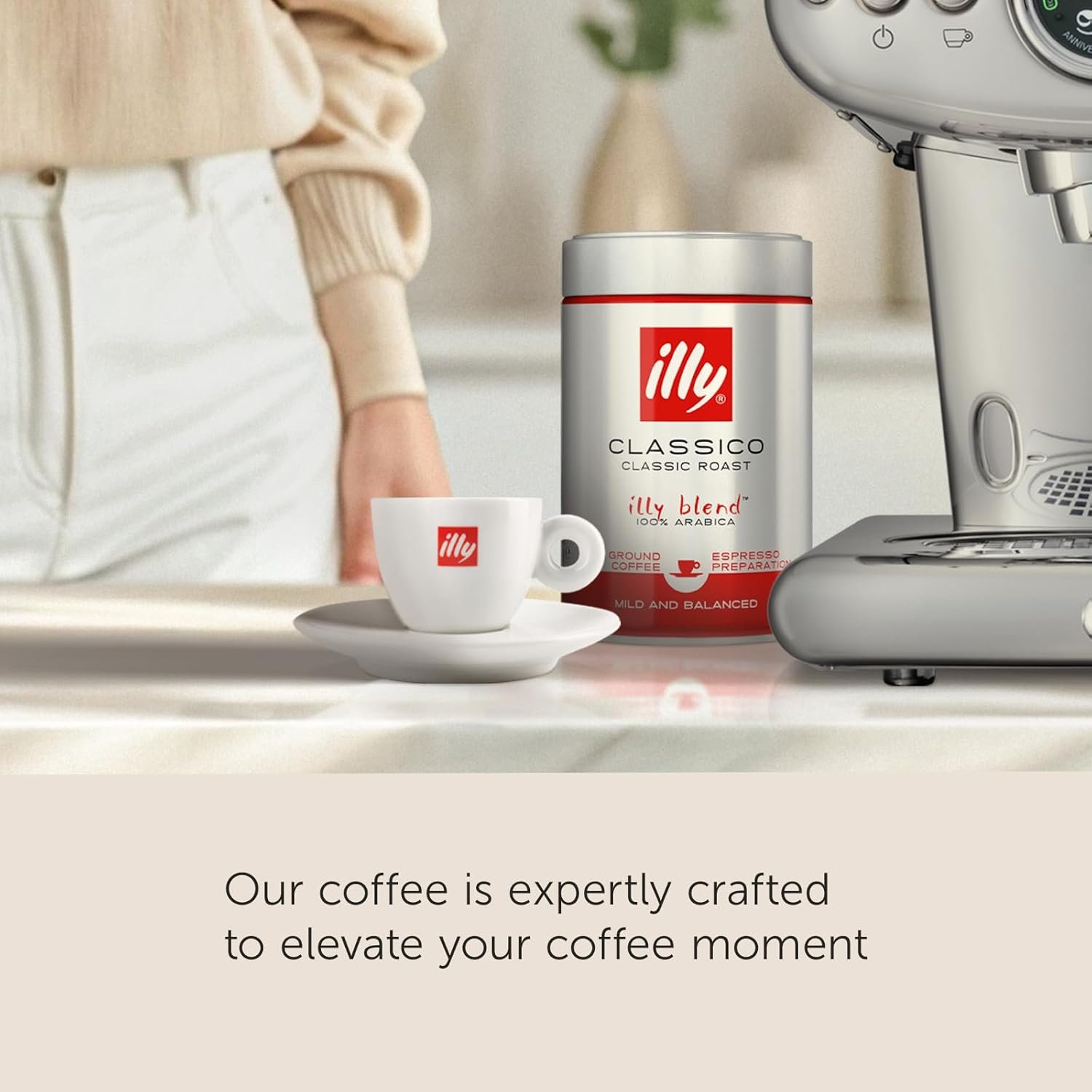 illy Intenso Ground Espresso Coffee, Bold Roast, Intense, Robust and Full Flavored With Notes of Deep Cocoa, 100% Arabica Coffee, No Preservatives, 8.8 Ounce Can (Pack of 1) - Image 3