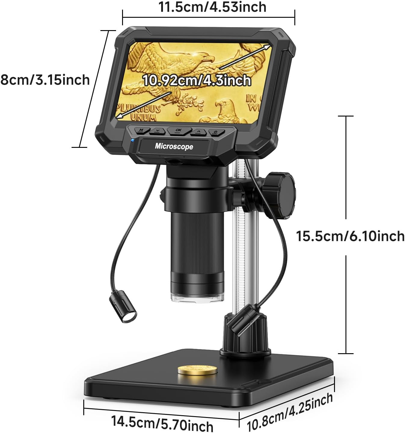 4.3" LCD Digital Coin Microscope with 2 Side Lights 10 4.3" LCD Digital Coin Microscope with 2 Side Lights - Image 10