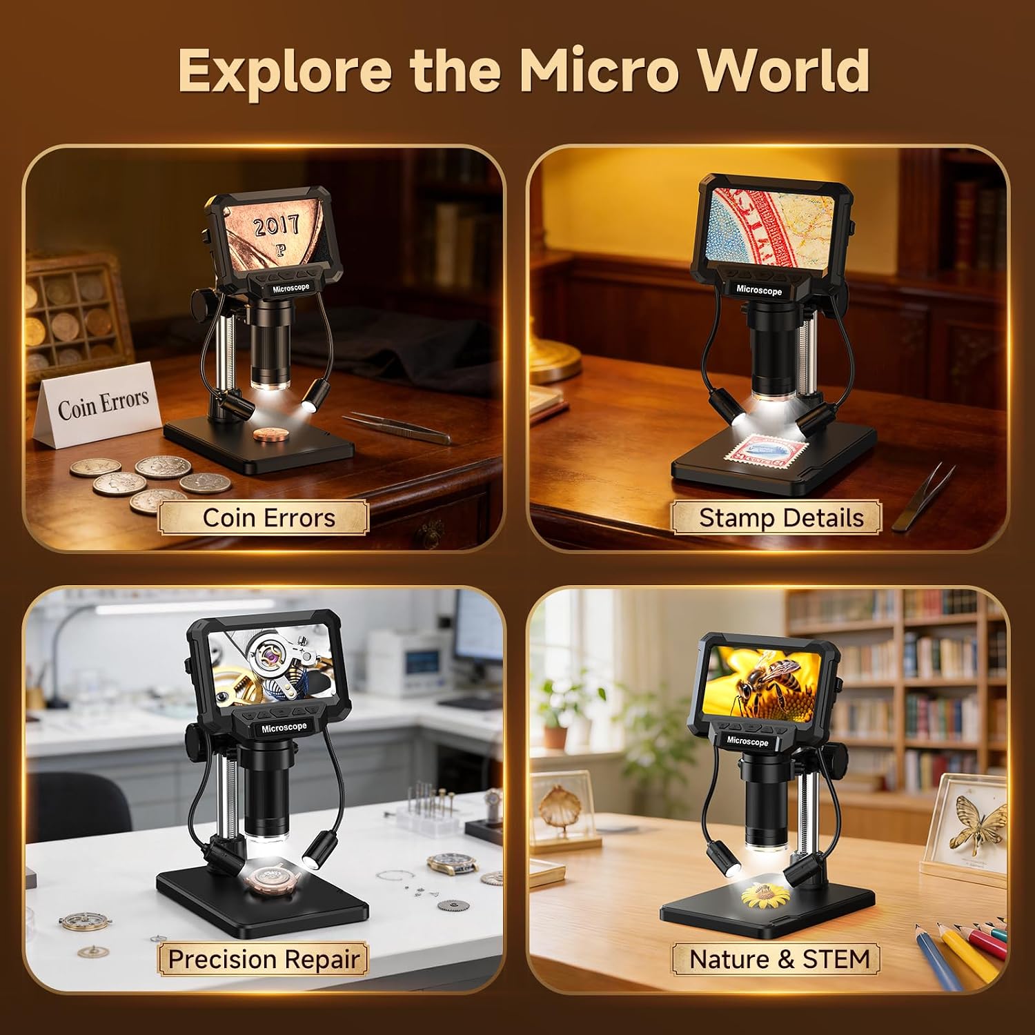 4.3" LCD Digital Coin Microscope with 2 Side Lights 8 4.3" LCD Digital Coin Microscope with 2 Side Lights - Image 8