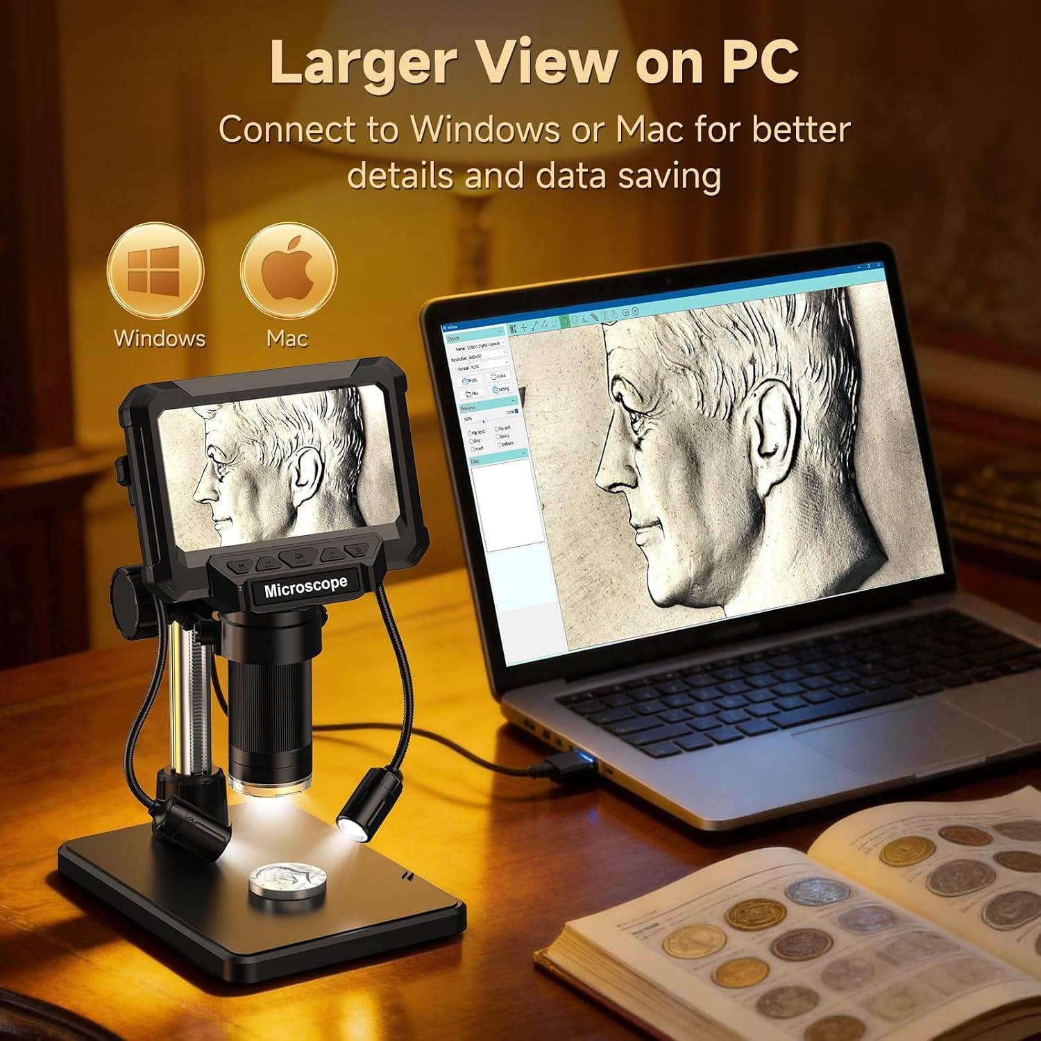 4.3" LCD Digital Coin Microscope with 2 Side Lights 6 4.3" LCD Digital Coin Microscope with 2 Side Lights - Image 6