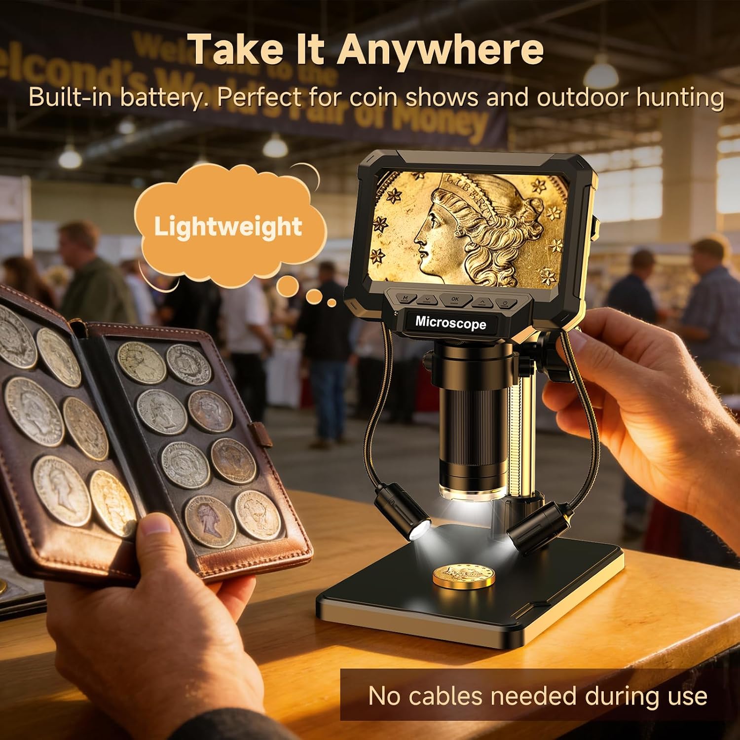 4.3" LCD Digital Coin Microscope with 2 Side Lights 5 4.3" LCD Digital Coin Microscope with 2 Side Lights - Image 5